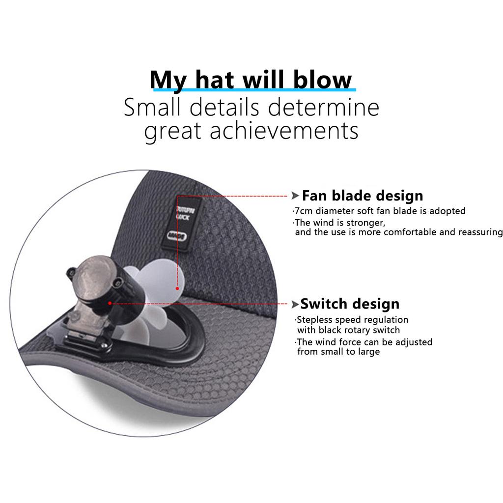 Summer Fan  Baseball Cap Hat USB Charging Breathable Shade Sunscreen Hat