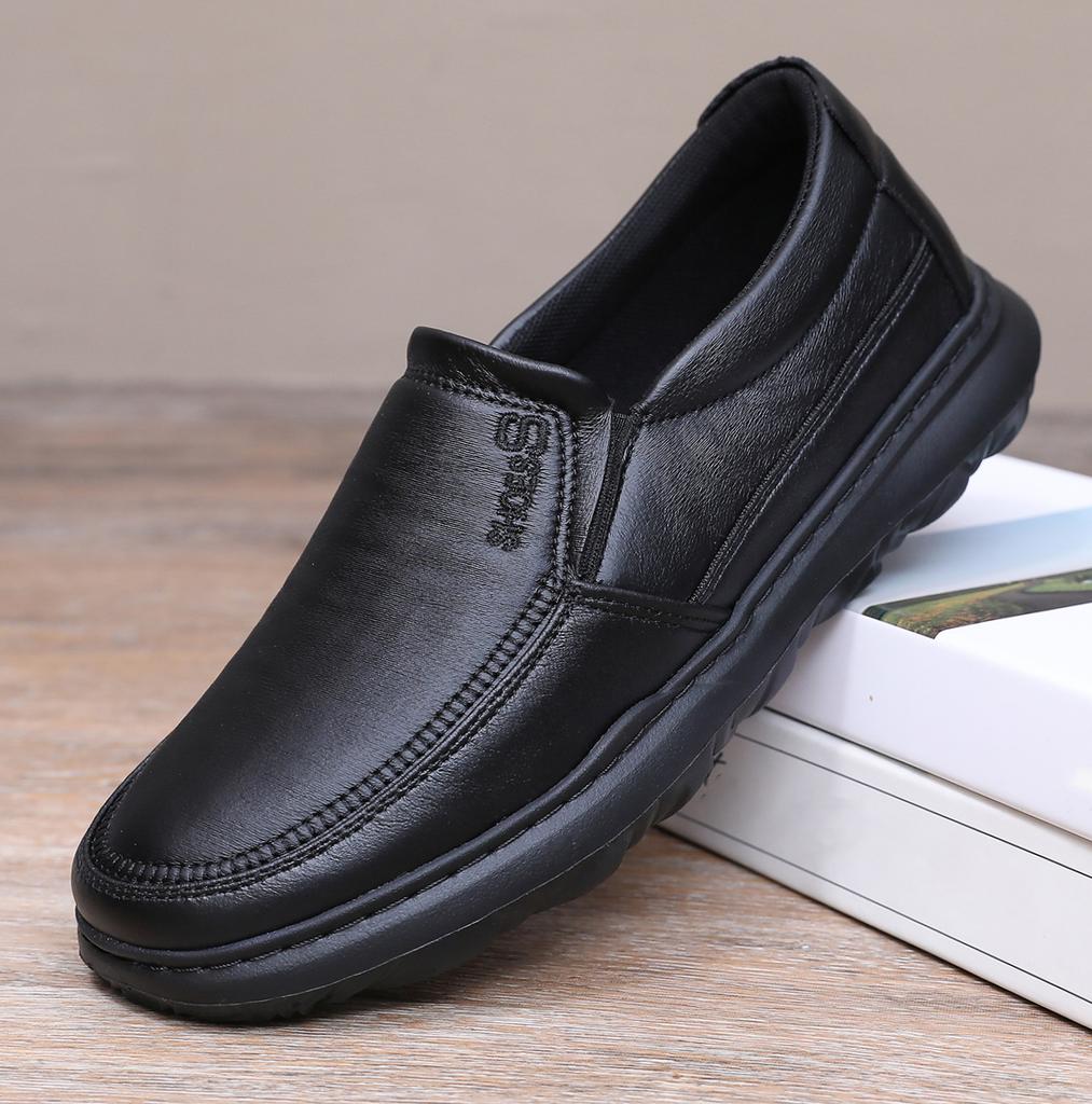 Fashion Men's PU Leather Shoes Formal Dress Loafers Large Size Casual Soft Mens Business Comfortable Non-slip Driving Shoes