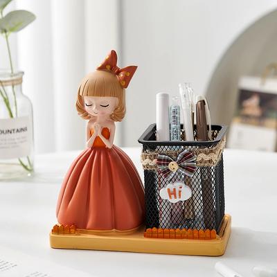 Aesthetic Cartoon Girl Pen Container Cute Student Office Desktop Stationery Collection Send Girls Birthday Gifts