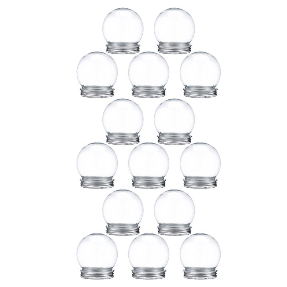 9Pcs Clear Round Candy Jar Snow Globe DIY Kit Plastic Spherical Bottle Craft Making Water Globe Holiday Winter Ornament Kit