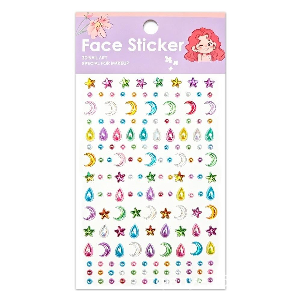 Makeup Bedazzling Sticker 3D Resin Crystal Gem Sticker Face Eye Jewels Sticker Christmas Party