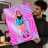 City Pop Guitar Girl D Texture Printed Poster Custom Vintage Metal Tin Plate Sign for Wall Art Luxury Decoration Home Wand Deko