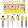 Freze pentru freza pentru prelucrarea lemnului Set de 6 bucăți de mașină de gravat cu tijă de 6 mm și 1/4 inch Cap de frezat și frezare din bachelită