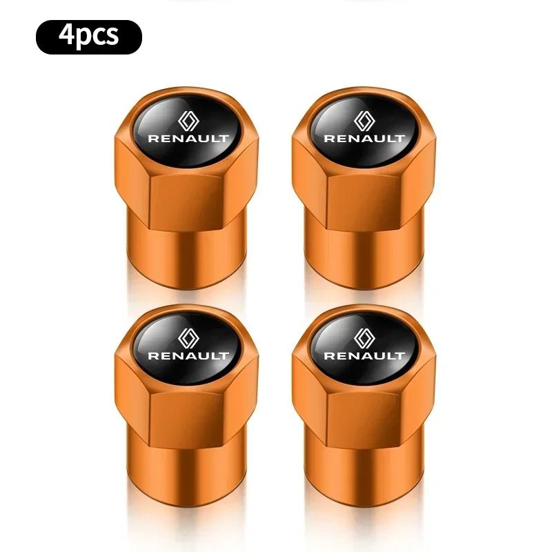 4PCS Car Tire Valve Caps Emblem Metal Cap Case Dust Covers Accessories For Renault Fluence Scenic Duster Logan Koleos Kadjar S666
