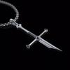 Silver Gothic Warrior Sword Pendant Necklace