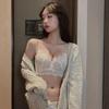 Natal Year Red Underwear Set Women's Small Breasts Gathered Up Support No Steel Rim Bra Closed Breast Adjustment Bra