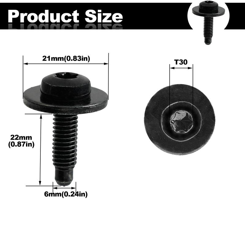 10Pcs M6x20 Headlight Assembly Screws Mounting Bolt N90683302 For VW Golf MK6 2010-2013 Passat 1998-2005