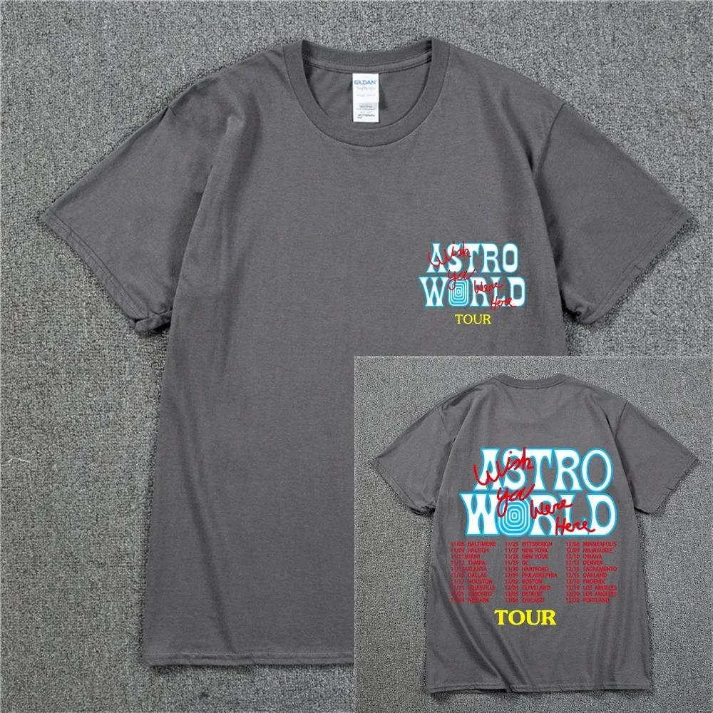 Nuova T-shirt Hip Hop Estiva Uomo Donna Cactus Jack Harajuku T-shirt WISH YOU WERE HERE Stampa Lettere Magliette Top