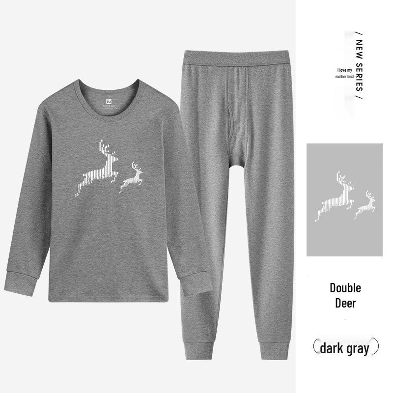 Men's Cotton Thermal Underwear Set for Autumn & Winter – Youth Round Neck Antibacterial