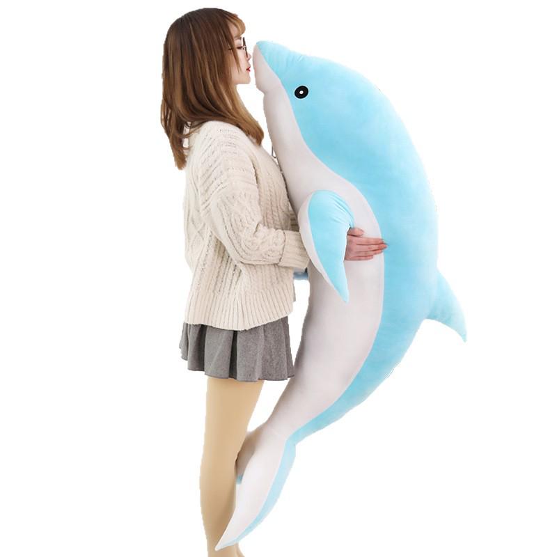 Dolphin Plush Pillow: Large, Soft Hugging Toy for Sleep - Perfect Gift for Birthdays, Christmas, Valentine's Day