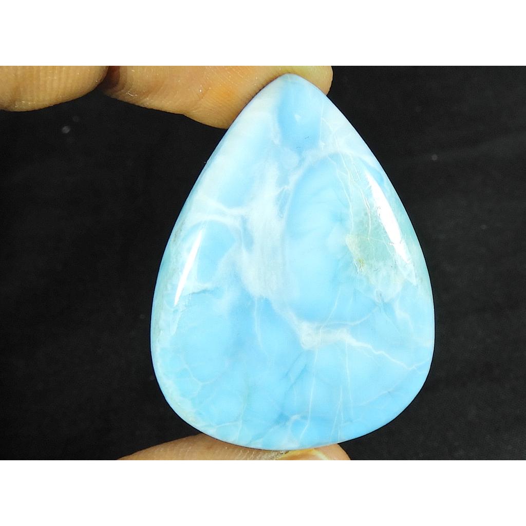 27X36X6MM Natural Blue Larimar Pear Shape Cabochon Loose Gemstone 55Cts. LR-37