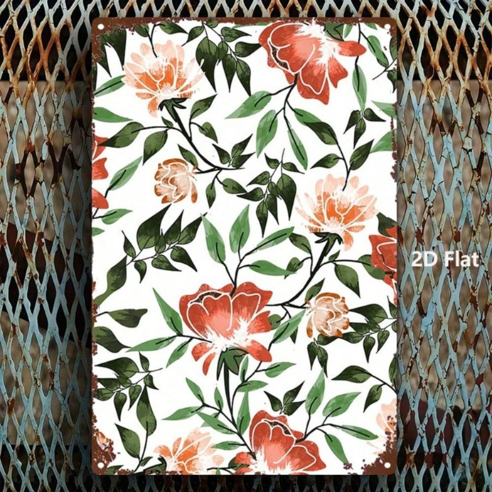 Vintage Metal Flower Sign 20x30cm Waterproof Rustic Wall Art Garden Home Decor