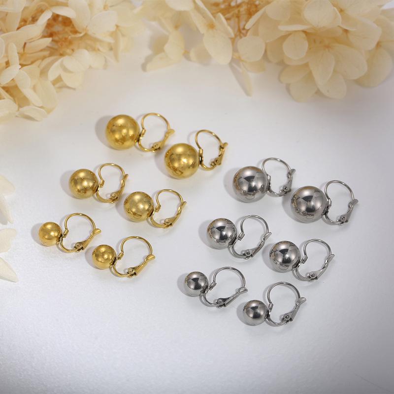 

18k Gold-Plated Titanium Steel Ear Cuffs and Clips with Steel Balls