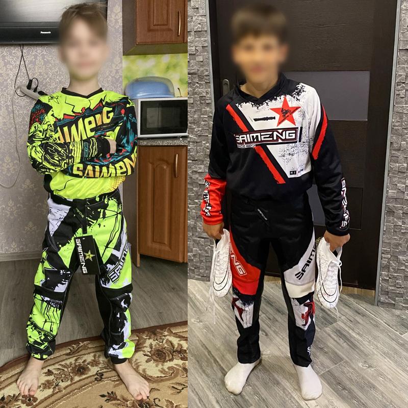 Set di abbigliamento da motocross per bambini 4 5 6 7 8 9 10 11 12 13 anni Ragazzi Bambino Motociclista Ragazzo Ragazza Maglia Pantaloni Kit tuta da corsa Fuoristrada Enduro MX MTB