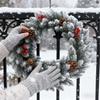 3Styles Red Christmas Wreath Elegant PVC Fruit Wreath Window Door Wall Ornament Home Halloween Decor Gifts