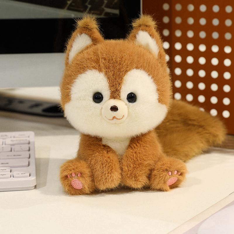 Table Companion Doll with Particle Plush Toy Squirrel Raccoon Panda Doll Children's Doll Gift