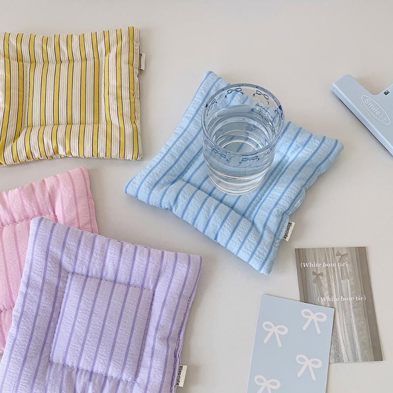 Ins Simple Fabric Coaster Tea Fashion Sweet Cream Color Insulation Pad Desktop Decorative Cup Mat Home Decor Gifts