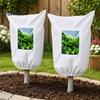 Winter Frost Protection for Potted Plants Plant Cover with Clear Window, Breathable Fabric Cold Home Gardening Warmth Wrap, Adjustable Drawstring