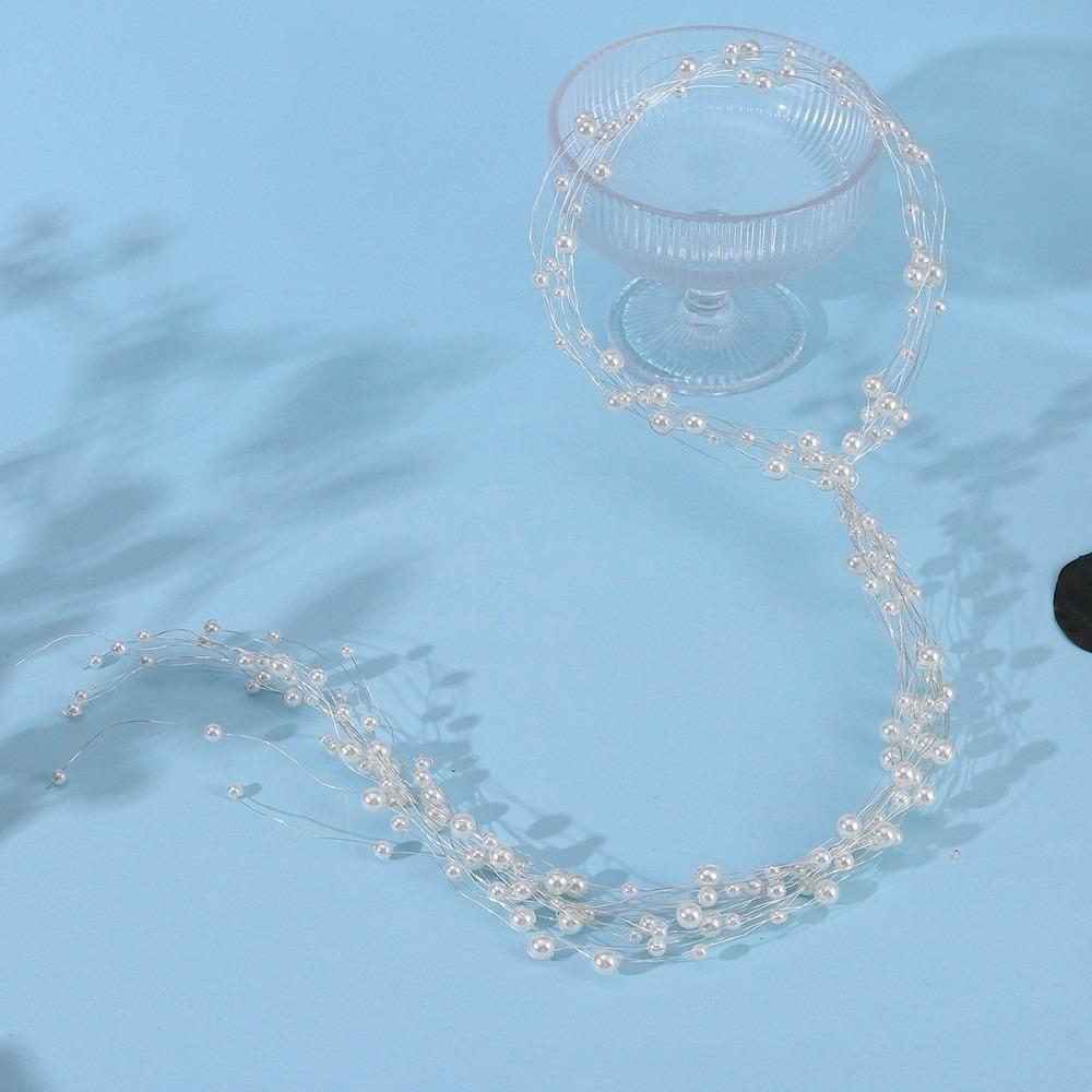 Imitation Pearl Fairy Hair Band Handmade Bridal Headdress Elegant Pearl Headdress Hair Accessories