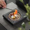 Hotel Dry Ice Plate Smoked Barbecue Planet Bowl Volcanic Stone Coal Ball Plate Molecular Cuisine Plate Concept Tableware