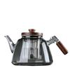 Hanyou Transparent Heat-Resistant Teapot with Wooden Accents