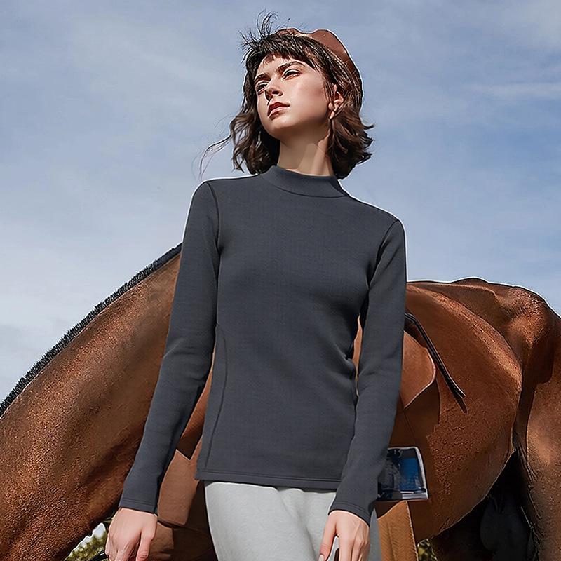 Sous-pull thermique en velours allemand pour femme:  Haut de gamme, Embellissant la peau, Parfait pour l'automne et l'hiver.