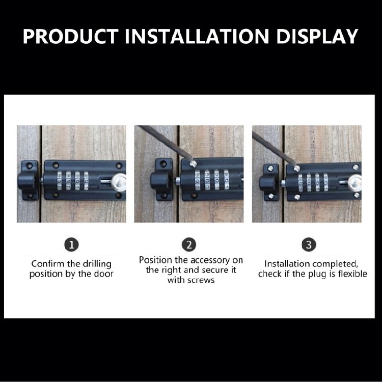 Easy To Installion Digit Combination Gate Bolt Secure Sturdy Stainless Steel Lock Accessory for Sheds and Garages