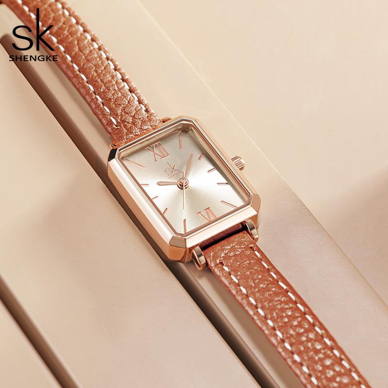 Yonghong Women'S Watch Women'S Niche High-End Temperament Small Brown Watch Square Watch Women'S Guangzhou Watch 0185
