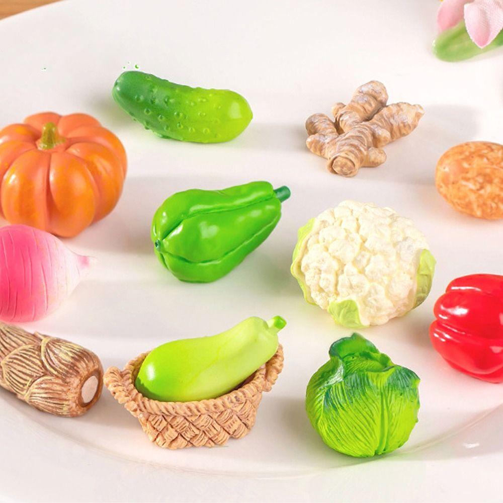 Mini Simulation Vegetable Basket Resin Crafts Vegetable Model  Wedding Party