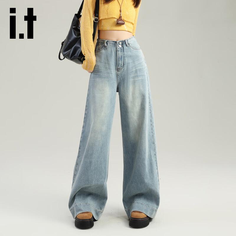 

Izzue It Women s Washed Distressed High-Waist Loose Jeans S