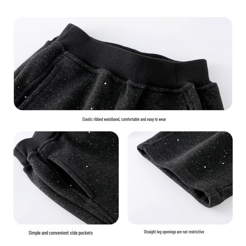 Girls' Fleece-Lined Winter Casual Curved Pants