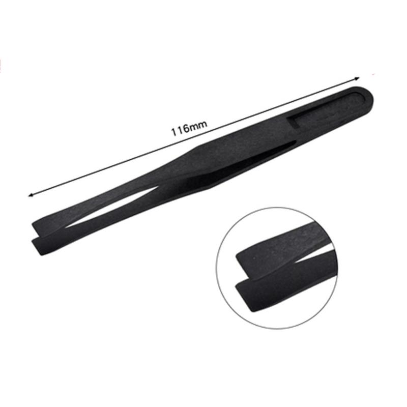 8 Styles Black Carbon Fiber Plastic Tweezers Kit for Nail Art DIY Picking Needle Nose Pointed Curved Flat Tip Tweezers
