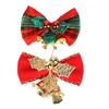 6PCS 6cm Christmas Bow DIY Accessories Mini Burlap Bow Bells Ornaments for Xmas Tree Gift Box Tree Bell Ornament