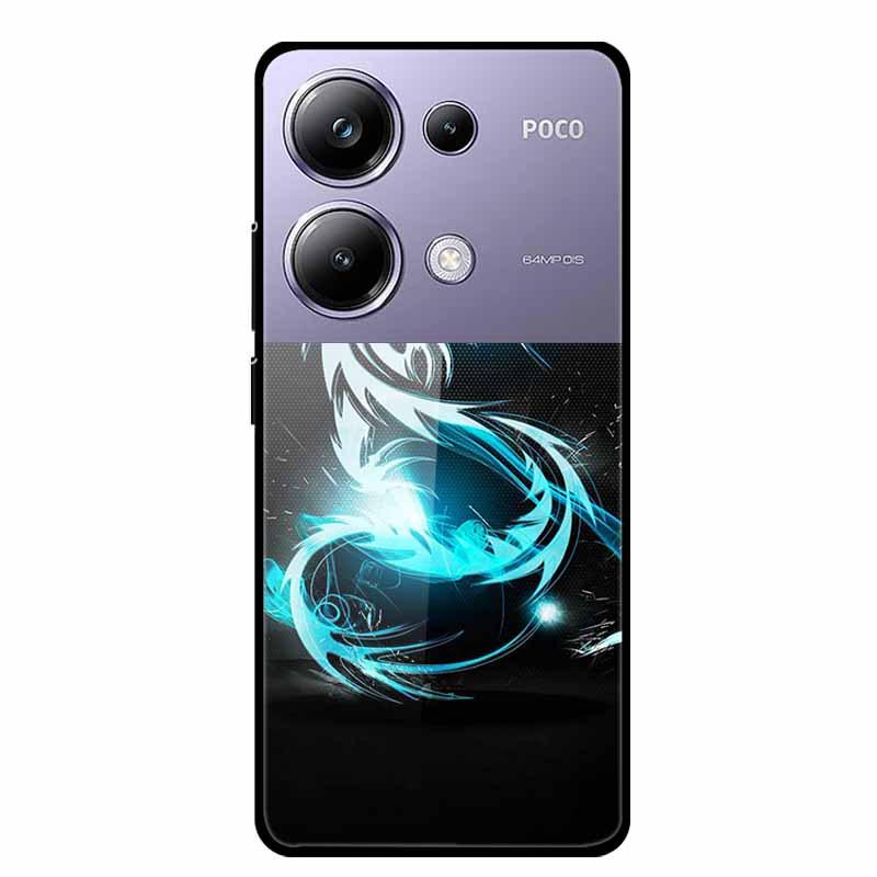 Colorful Aesthetic Tempered Glass Phone Case for Redmi 12 5G & POCO M6 PRO