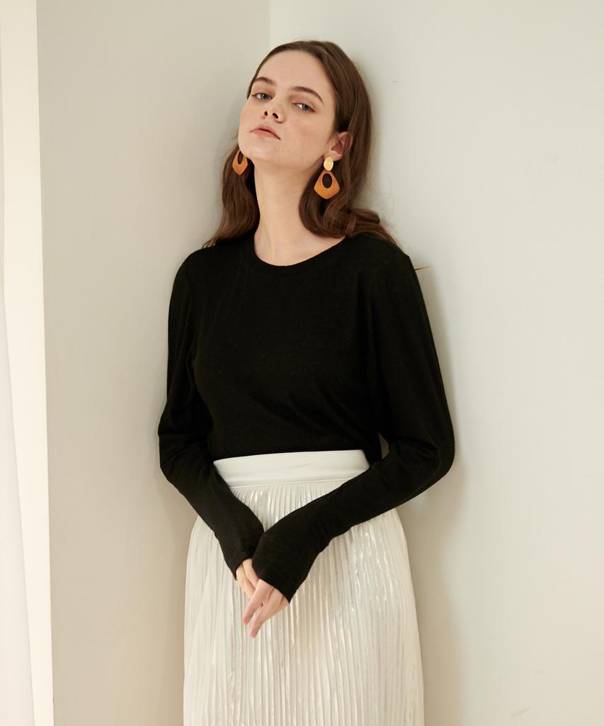 Ossi Wool Tencel Long-Sleeve Knit Wear