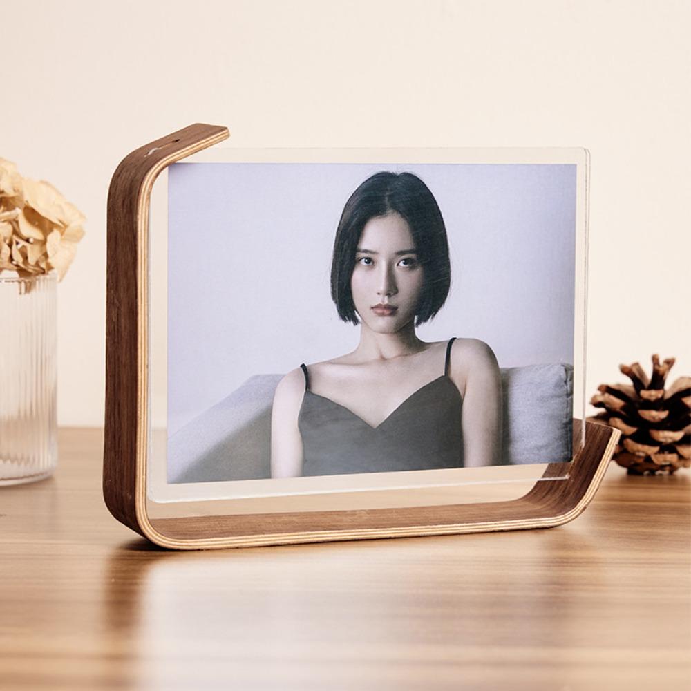 Деревянная фоторамка-сувенир на 6 дюймов, инопланетянин, настольная фоторамка, акриловый материал, двусторонняя рамка, подарок 6 Inches