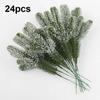 Artificial Pine Needles Branches Garland Green Plants Christmas Fake Christmas Greenery for Xmas DIY Garland(Snow Covered Style)