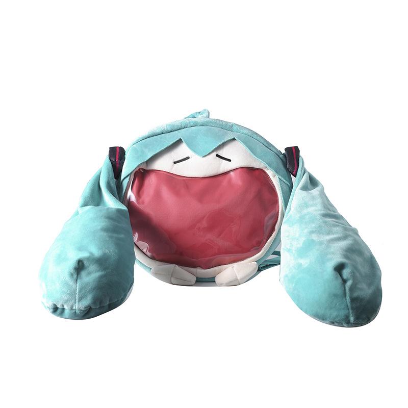 School bag wholesale women's plush Hatsune tote bag, cute double shoulder handbag, birthday gift, hand warmer, versatile