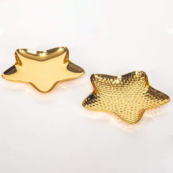 Creative Star-Shaped Metal Dessert Tray Small Appetizer Plate for Cake Fruit