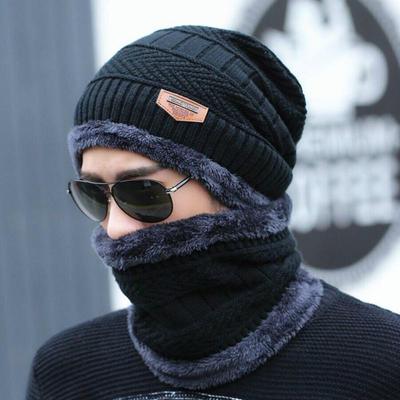 Beanie Hut Frau Mode Winter Strickmütze Männer Plus Samt Dicke Warme Hüte