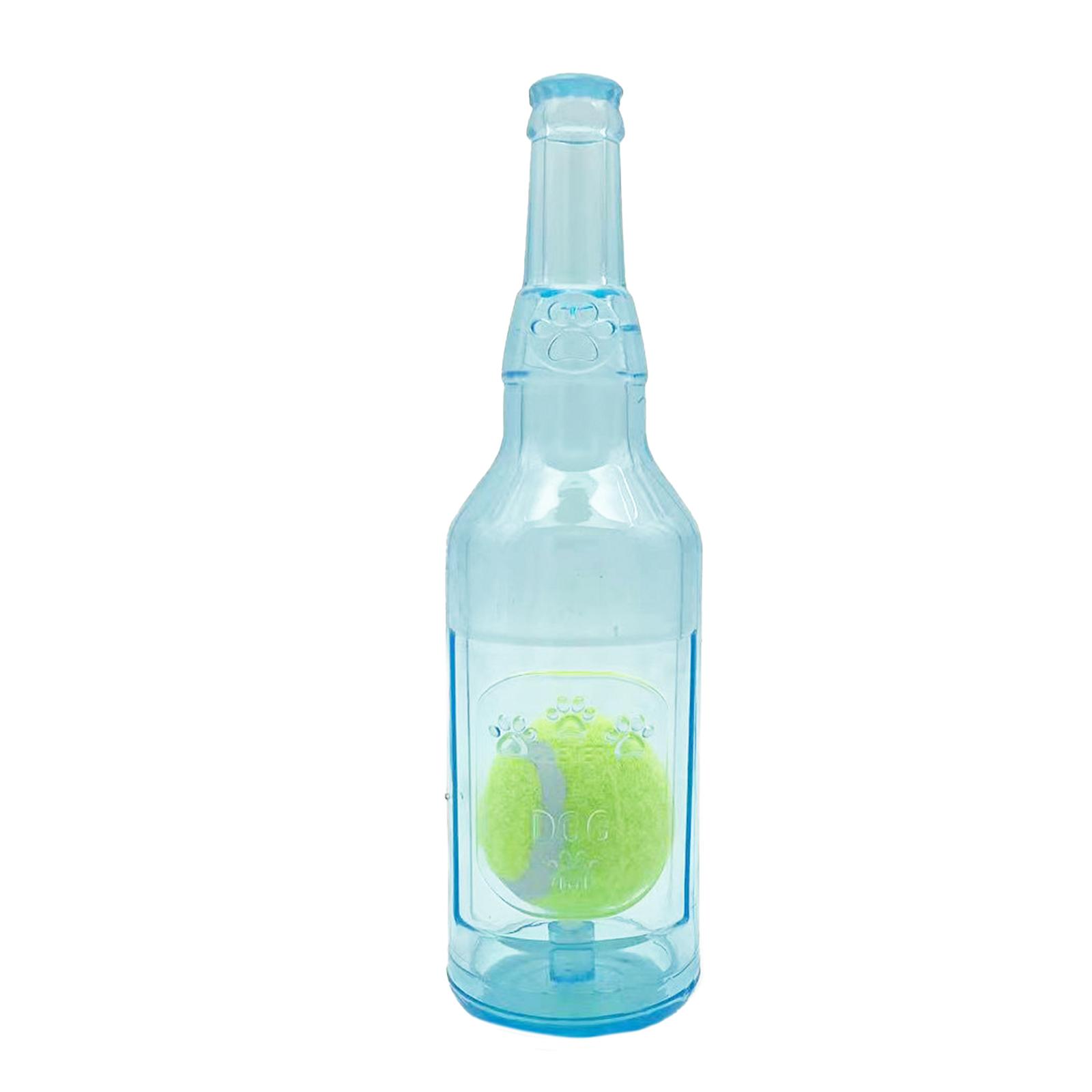 

Игрушка-жевалка для питомцев, прорезыватель, игрушка в виде винной бутылки с теннисным мячиком, жевательная игрушка для прорезывания зубов, игрушка-награда для щенка S синий