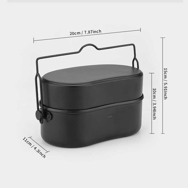 Outdoor CampingMessKit Multifunction Proper Size Aluminium Alloy PortableMilitary  Mess Kit for Camping Hiking Outdoor Cooking