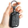 3 Button Genuine Leather Key Ring Case Cover Shell Holder Protect for Volkswagen Golf 7 Leon Seat Skoda Polo
