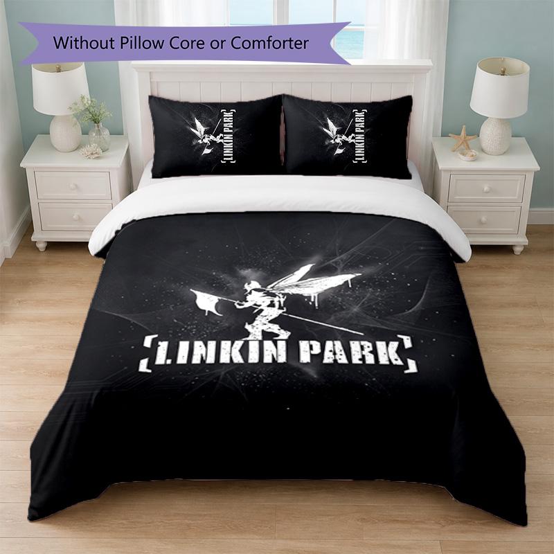Linkin Park Print 3Pcs Bedding Set Duvet Cover With Two Pillowcases Soft Bed Linen For Household Bedroom