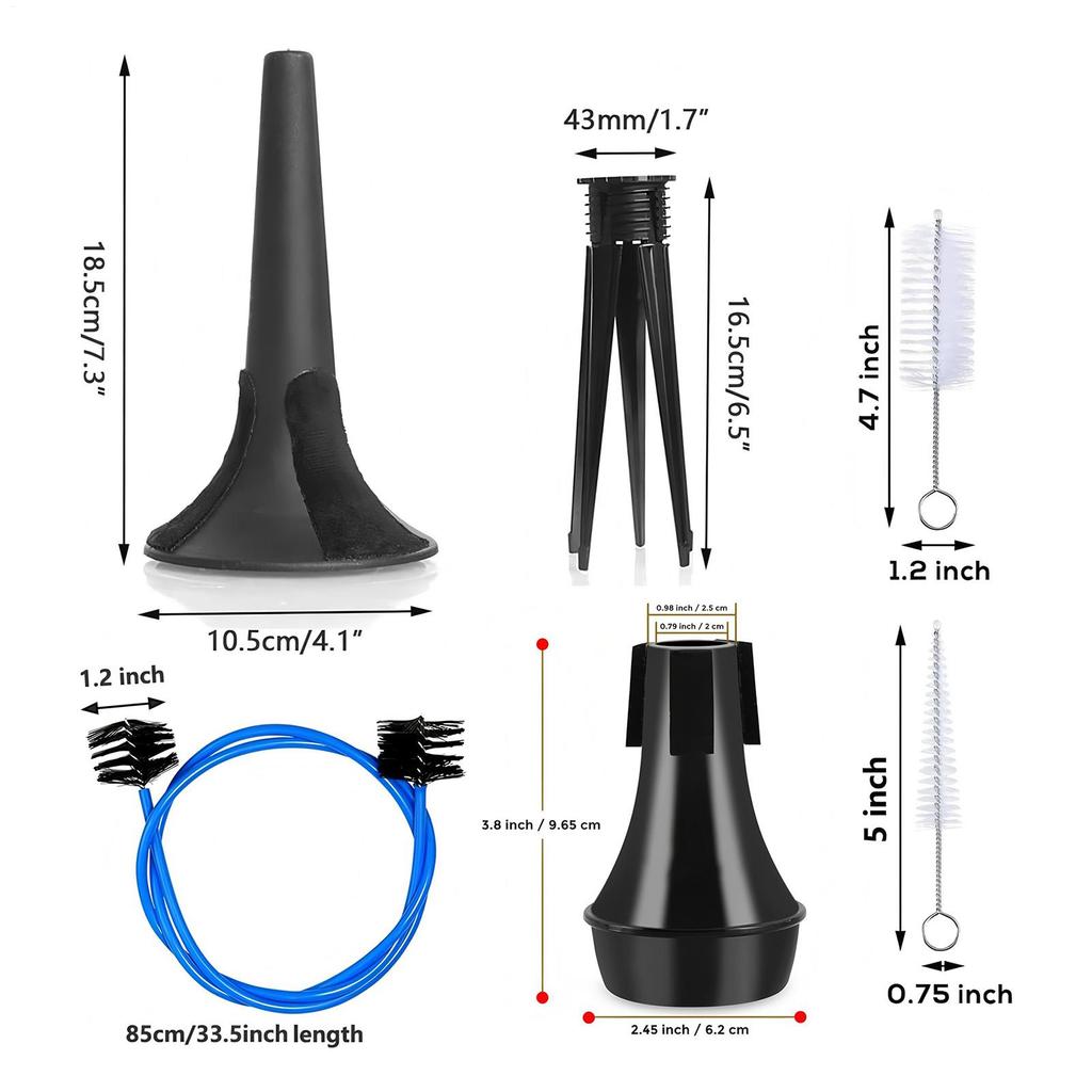 7-Piece Trumpet Cleaning Kit, Professional Instrument Care & Restoration Tools for Students, Musicians & Beginners