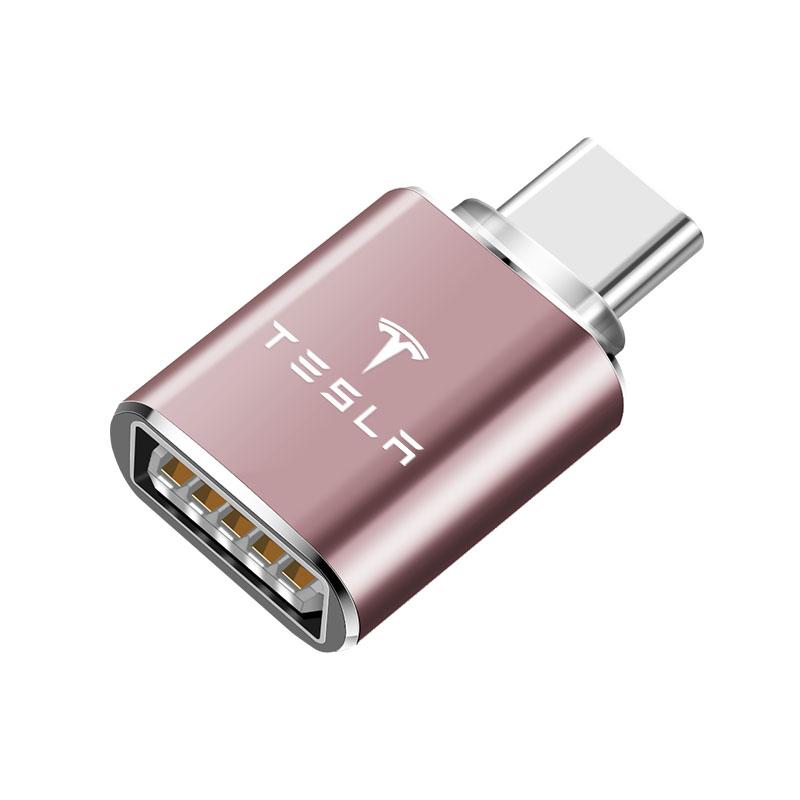 

Type C To USB Port Converter Charging Cable Adapter Light Ambient For Tesla Model Y 3 Model S X Cybertruck Juguete Roadster Coil