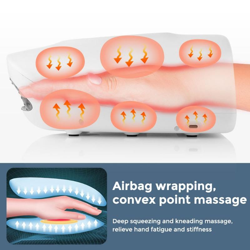 Elektrischer Handmassagegerät mit Airbag-Kompression Karpaltunnel Zuhause Finger Handfläche Akupunkturpunkt Knetmassagegerät Handgelenk Muskelentspannung
