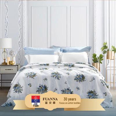 Fuanna Pure Cotton Washed Printed Tussah Silk Summer Quilt