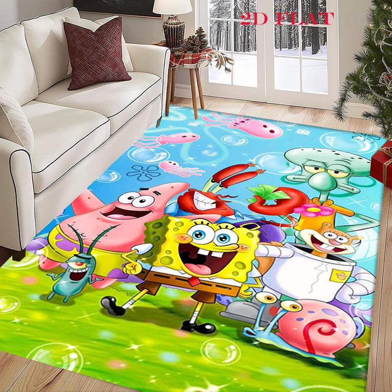 Spongebob Friends Adventure carpet Camping Trip Suitable For All Seasons Sheet Machine Washable Air Conditioning carpet
