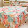 1/3Pcs Thai Latex Cooling Bed Skirt, Ice Silk Mattress Cover, Washable Breathable Cooling Mat for Queen King Beds